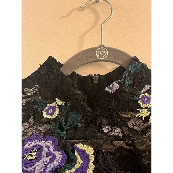 Closet London Women's Floral Lace High Neck Blouse Top Size 6 Steampunk Romantic - Picture 3 of 11